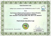 Páteřní škola Ústeckého kraje - certifikát